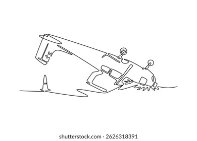  Plane Crash concept. Full length animation illustration. High quality 4k footage