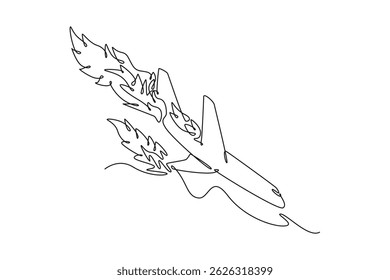  Plane Crash concept. Full length animation illustration. High quality 4k footage