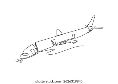 Concepto de accidente aéreo. Ilustración de animación completa. Video Alta calidad 4k