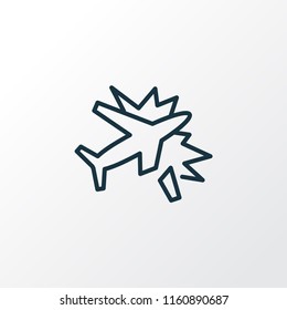 Plane crash icon line symbol. Premium quality isolated exploding element in trendy style.