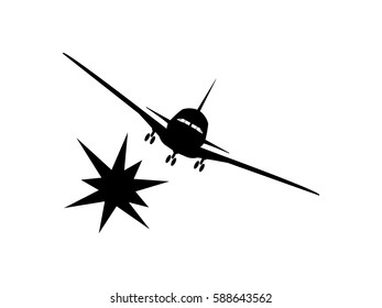 plane crash, icon, vector illustration eps10
