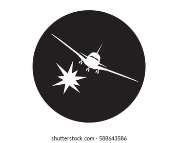 plane crash, icon, vector illustration eps10
