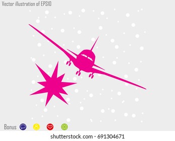 plane crash, icon, vector illustration eps10
