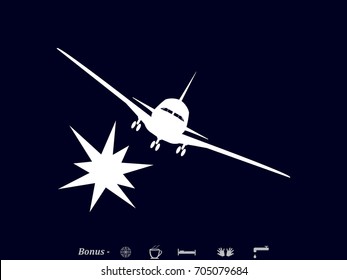 Plane Crash, Icon, Vector Illustration Eps10
