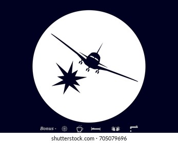 plane crash, icon, vector illustration eps10