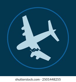 Plane crash trendy icon crafty abstract vector illustration qualified artwork beautiful design.eps