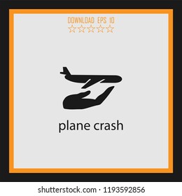 plane crash  vector icon