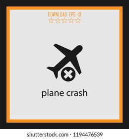 plane crash  vector icon