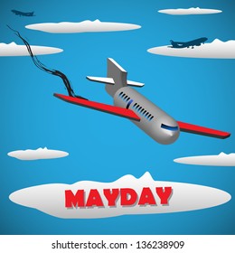 Plane crashing from the skies and calling for mayday