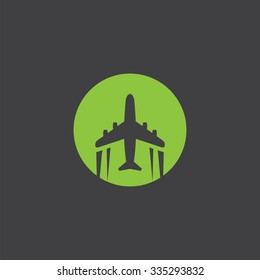 plane cut identity template icon design element
