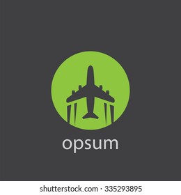 plane cut identity template icon design element