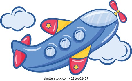 plane cute drawing for school flashcard