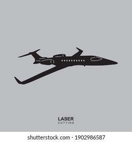 plane decoratioin, cutting laser. vector illustration