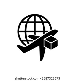 plane delivery icon vector shipping icon all over the world