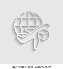 plane delivery icon vector shipping icon all over the world