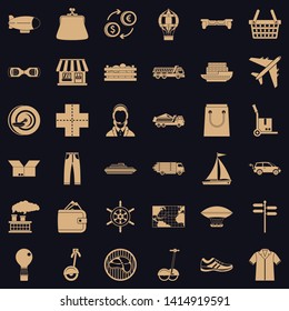Plane delivery icons set. Simple style of 36 plane delivery vector icons for web for any design