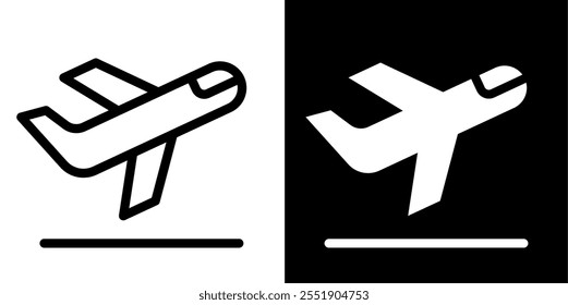 plane departure icon. plane departure icon with line style. plane departure icon with glyph style. 