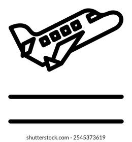 Plane Departure Icon in Outline Style. Line Art