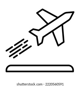 Imagen vectorial del icono de salida del plano. También se puede usar para aplicaciones web, aplicaciones móviles y medios impresos.