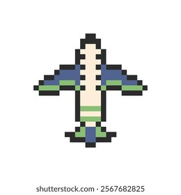 plane design retro pixel art