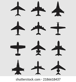 Plane different icons set. Vector