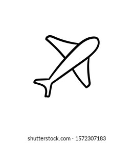 plane doodle sign icon vector hand drawing 