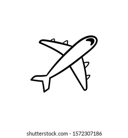 plane doodle sign icon vector hand drawing 