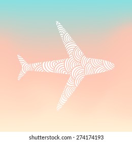 Plane doodle silhouette