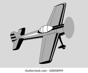 plane drawing on gray  background, vector illustration