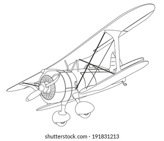 plane drawing on white background. illustration clip art