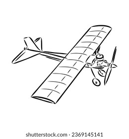 plane drawing on white background, airplane model sports, vector sketch