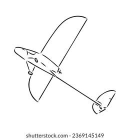Flugzeug auf weißem Hintergrund, Flugzeugmodellsport, Vektorgrafik