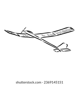 plane drawing on white background, airplane model sports, vector sketch