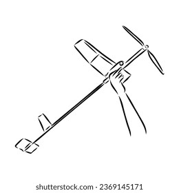 plane drawing on white background, airplane model sports, vector sketch