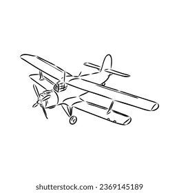 plane drawing on white background, airplane model sports, vector sketch