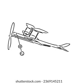 plane drawing on white background, airplane model sports, vector sketch