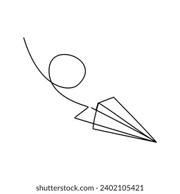 Plane drawn in line art style