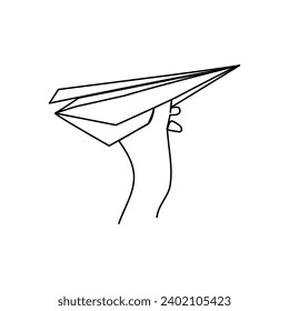 Plane drawn in line art style