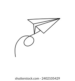 Plane drawn in line art style