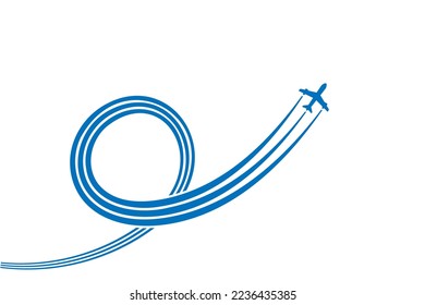 The plane draws a loop, leaving a smoky trail in the sky