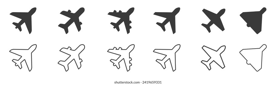 Plane and drone icon vector for web and mobile app. Drone and airplane sign and symbol. Vector illustration