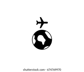 plane and earth icon