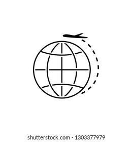 Plane, earth, navigation icon. Element of Web Navigation icon for mobile concept and web apps. Detailed Plane, earth, navigation icon can be used for web and mobile