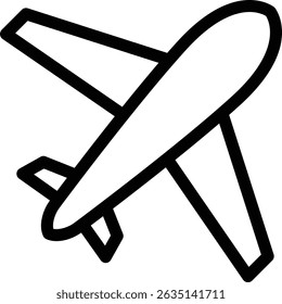 plane editable cartoon style icon sticker vector
