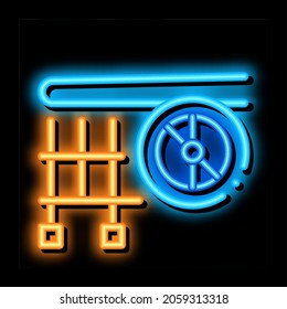 Plane Engine Wing neon light sign vector. Glowing bright icon Plane Engine Wing sign. transparent symbol illustration