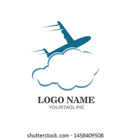 plane faster icon logo vector of express and delivery illustration design