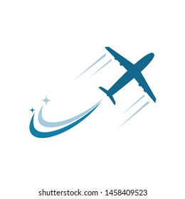 plane faster icon logo vector of express and delivery illustration design