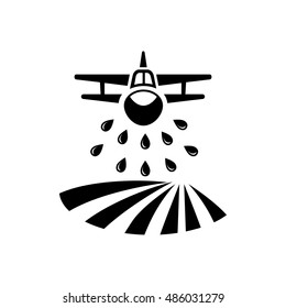 Plane field pollination icon illustration isolated vector sign symbol