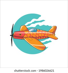 A plane with fish motif