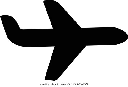 Plane flat icon editable stroke. Travel concept. Airplane icon vector silhouette travel flight simple logo on isolated transparent background. Flight transport symbol.